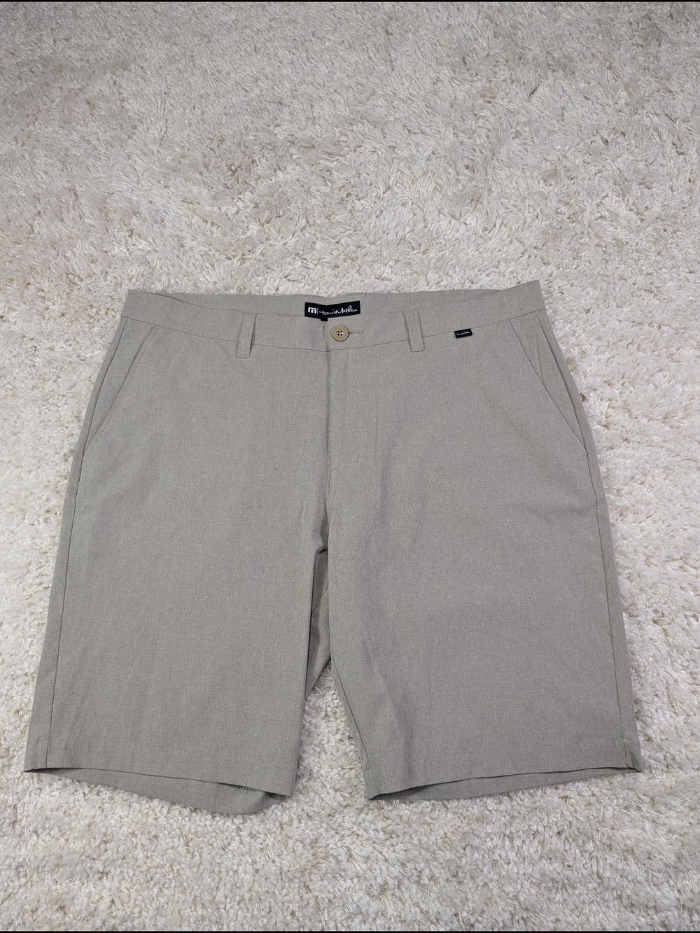 Travis Mathew Men's Light Beige Flat Front Shorts